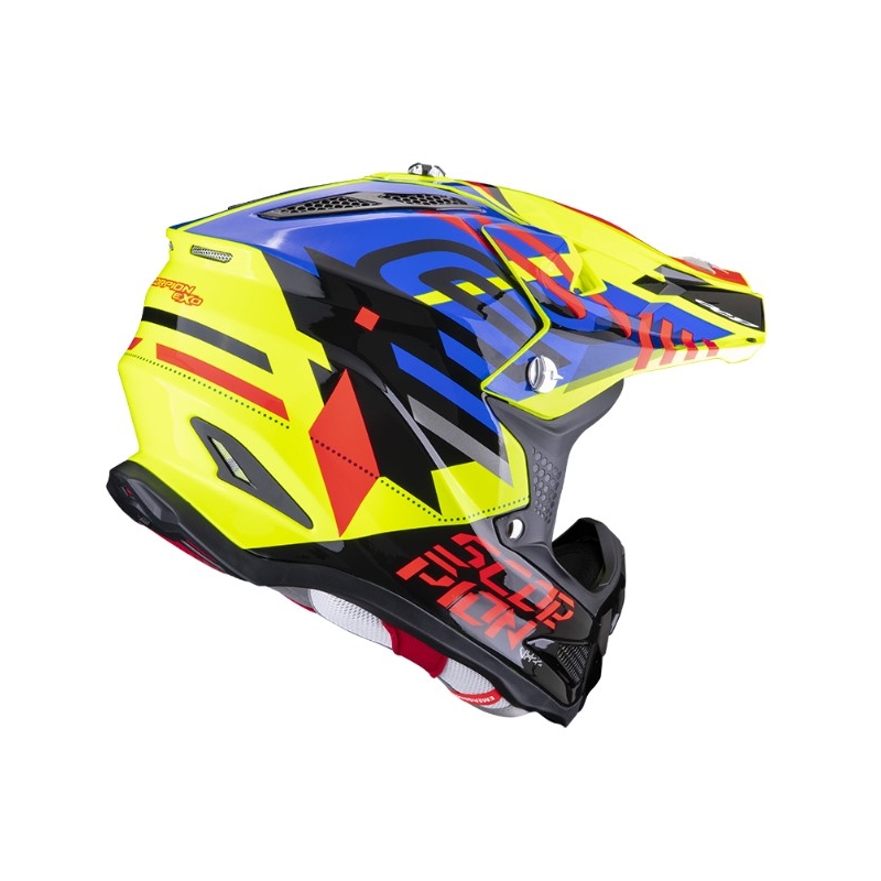 Casco de motocross Scorpion VX-22 Air Neox negro-rojo-azul-amarillo fluo