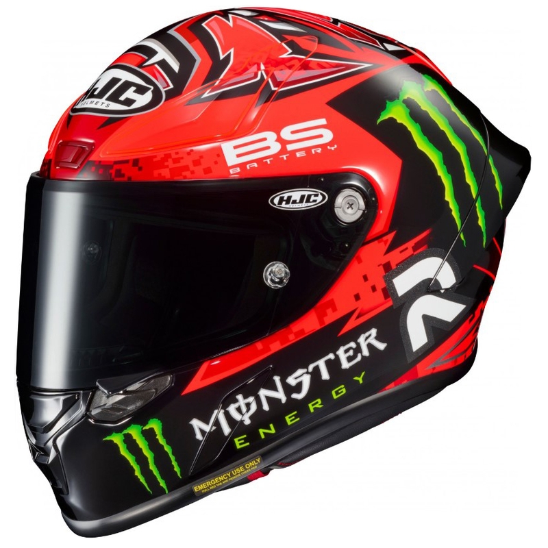 Casco integral de moto HJC RPHA 1 Quartararo Replica MC1 negro-rojo-verde