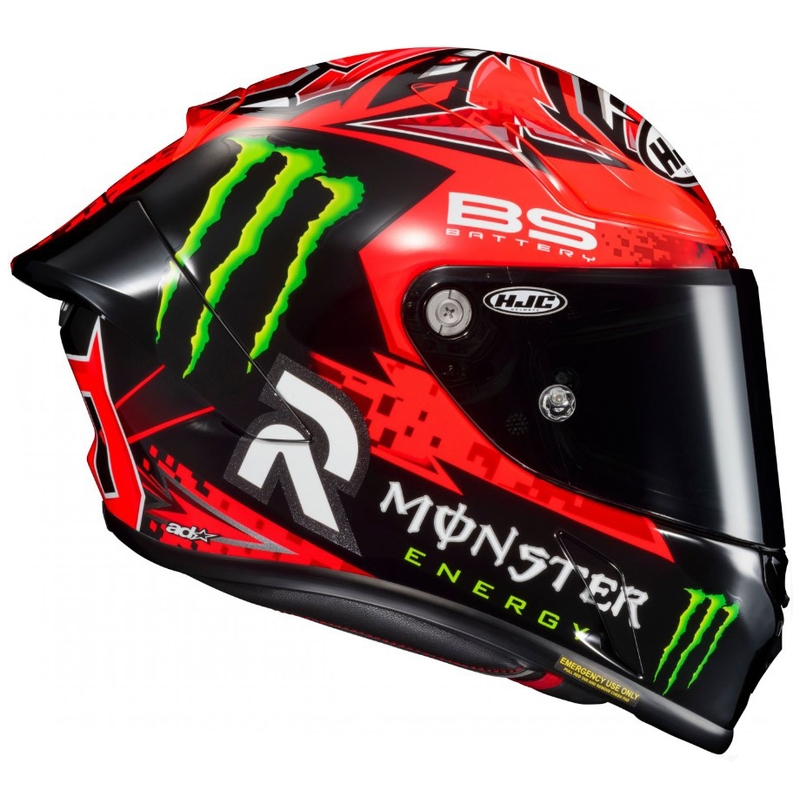Casco integral de moto HJC RPHA 1 Quartararo Replica MC1 negro-rojo-verde
