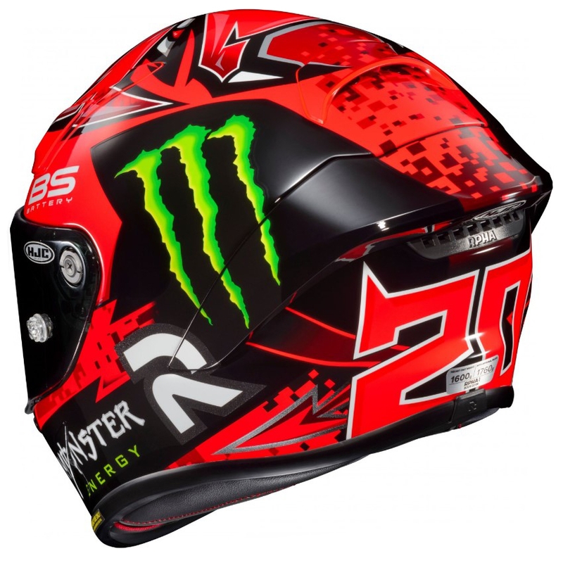 Casco integral de moto HJC RPHA 1 Quartararo Replica MC1 negro-rojo-verde