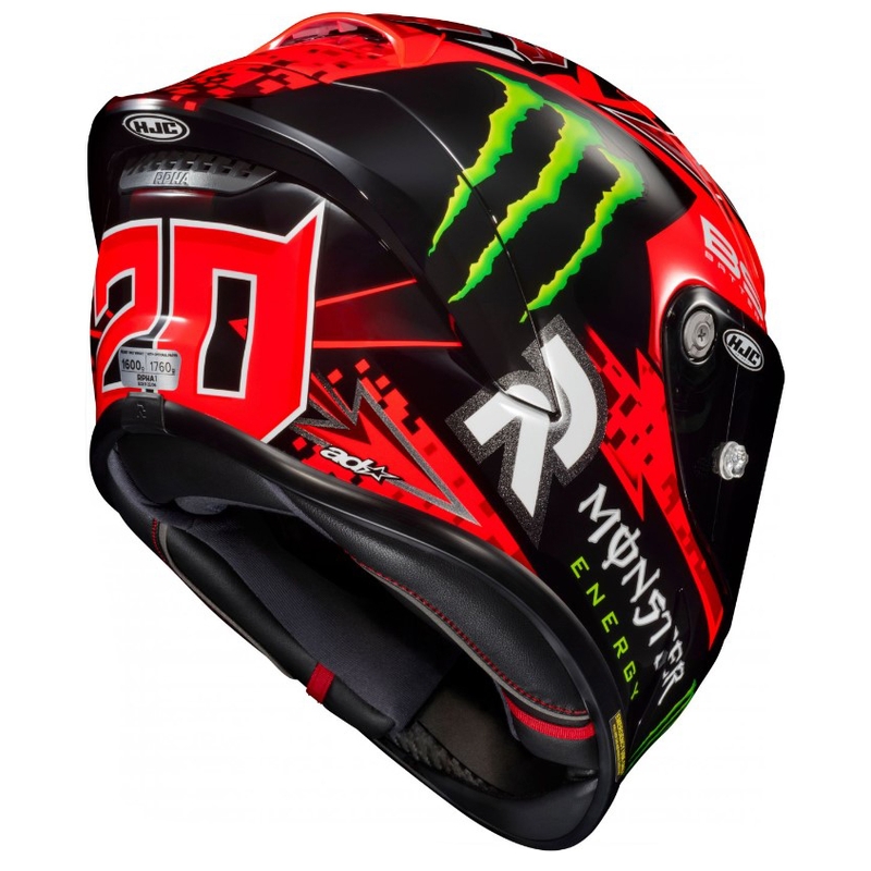 Casco integral de moto HJC RPHA 1 Quartararo Replica MC1 negro-rojo-verde