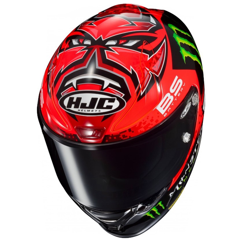 Casco integral de moto HJC RPHA 1 Quartararo Replica MC1 negro-rojo-verde