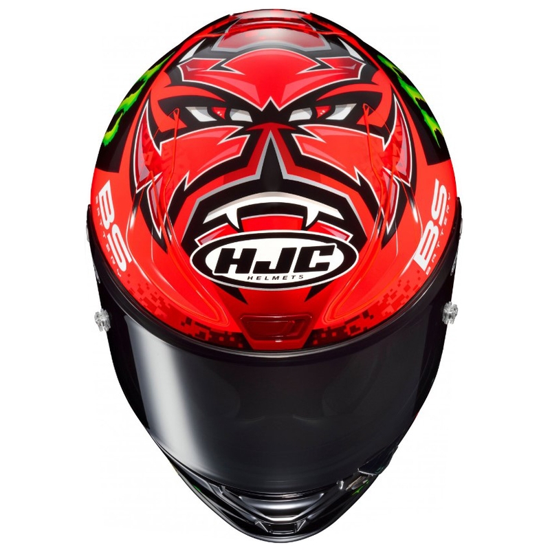 Casco integral de moto HJC RPHA 1 Quartararo Replica MC1 negro-rojo-verde