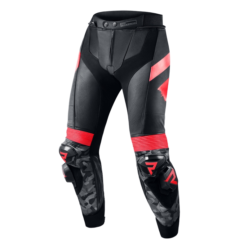 Pantalón de moto Rebelhorn Rebel 22 negro-rojo fluo liquidación