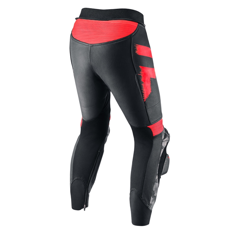 Pantalón de moto Rebelhorn Rebel 22 negro-rojo fluo liquidación