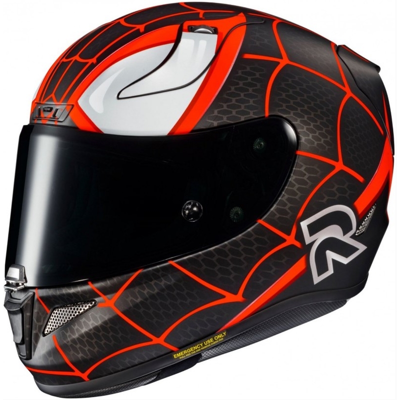 Casco integral de moto HJC RPHA 11 MILES MORALES MC1SF negro-blanco-rojo