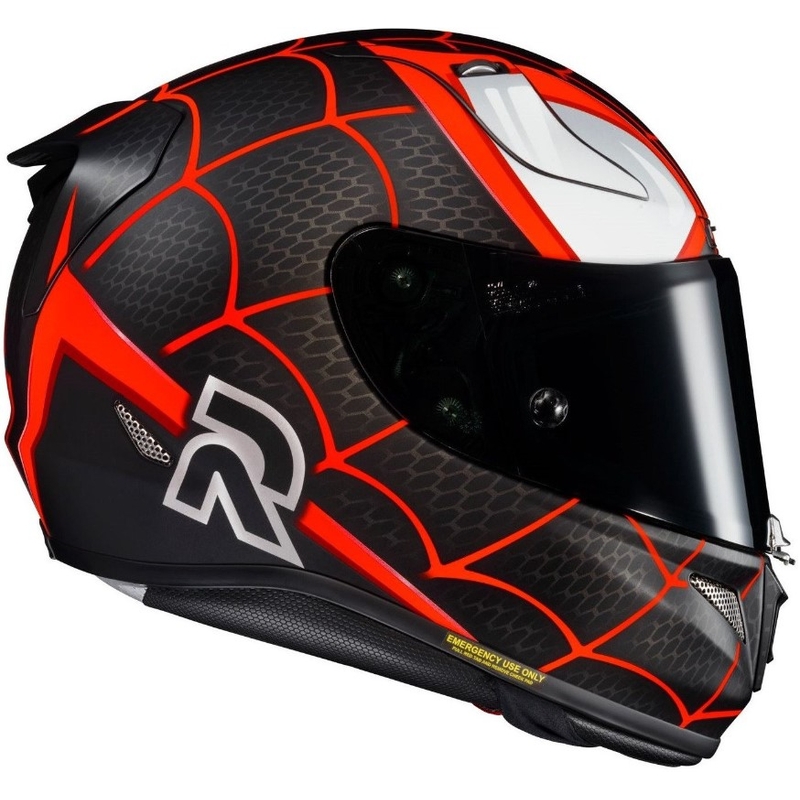 Casco integral de moto HJC RPHA 11 MILES MORALES MC1SF negro-blanco-rojo
