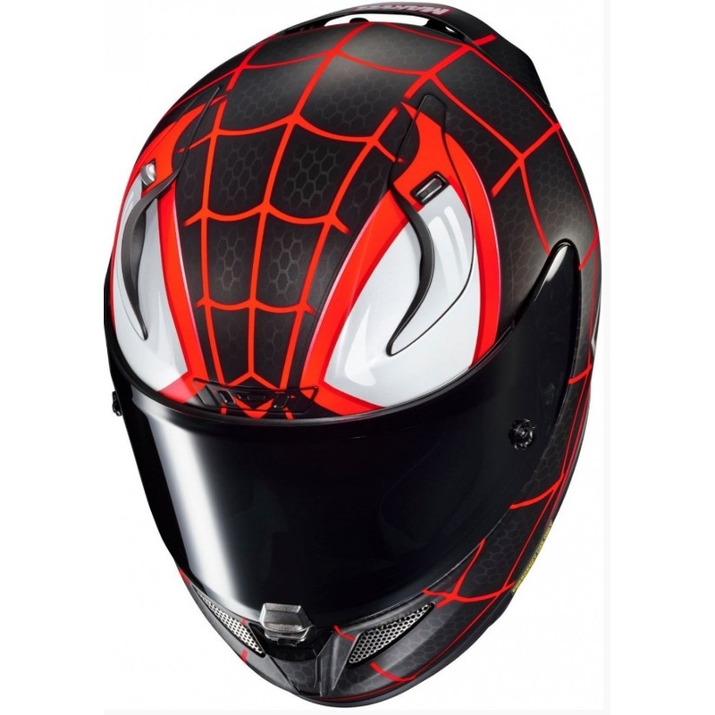 Casco integral de moto HJC RPHA 11 MILES MORALES MC1SF negro-blanco-rojo