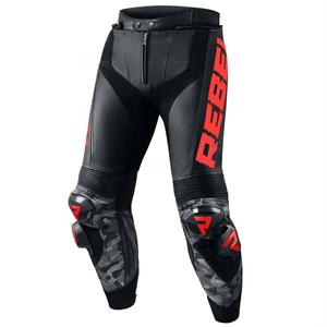 Pantalón de moto Rebelhorn Rebel Negro-Rojo Flúo liquidación