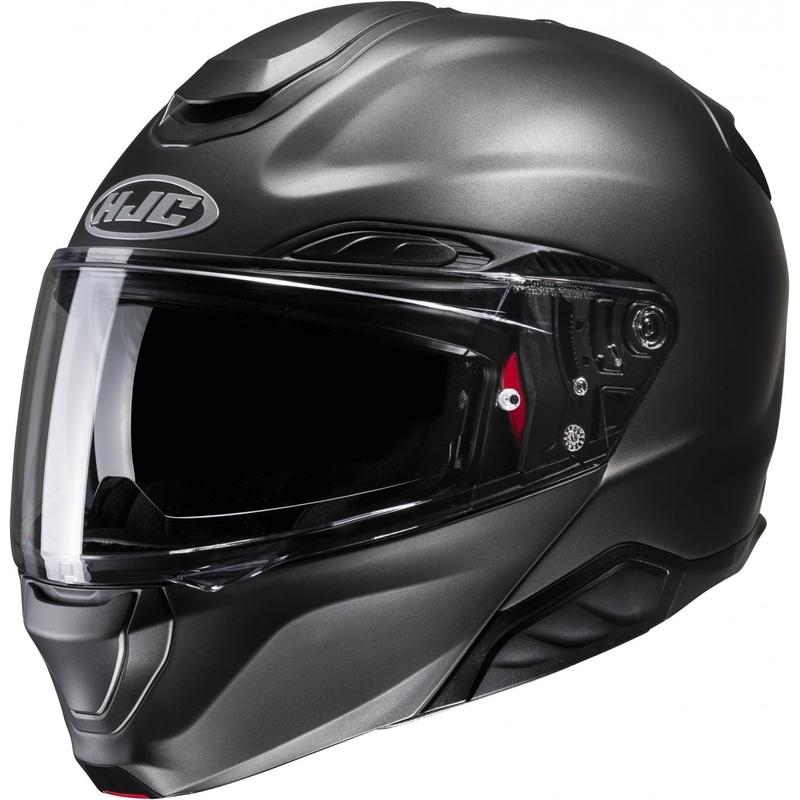 Casco de moto abatible HJC RPHA 91 Solid semiplano titanio