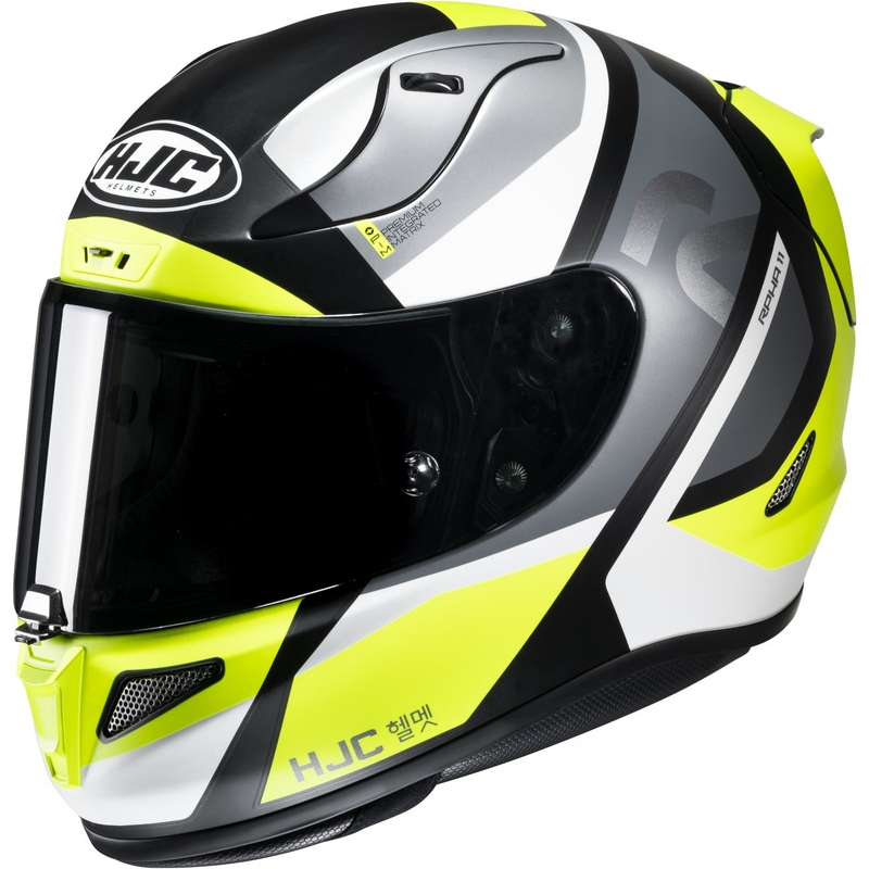 Casco integral de moto HJC RPHA 11 Seeze MC3HSF negro-blanco-gris-amarillo fluo