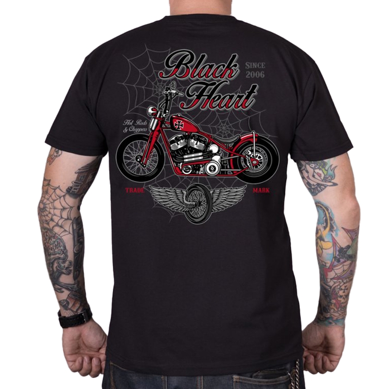 Camiseta hombre Black Heart Red Baron Chopper