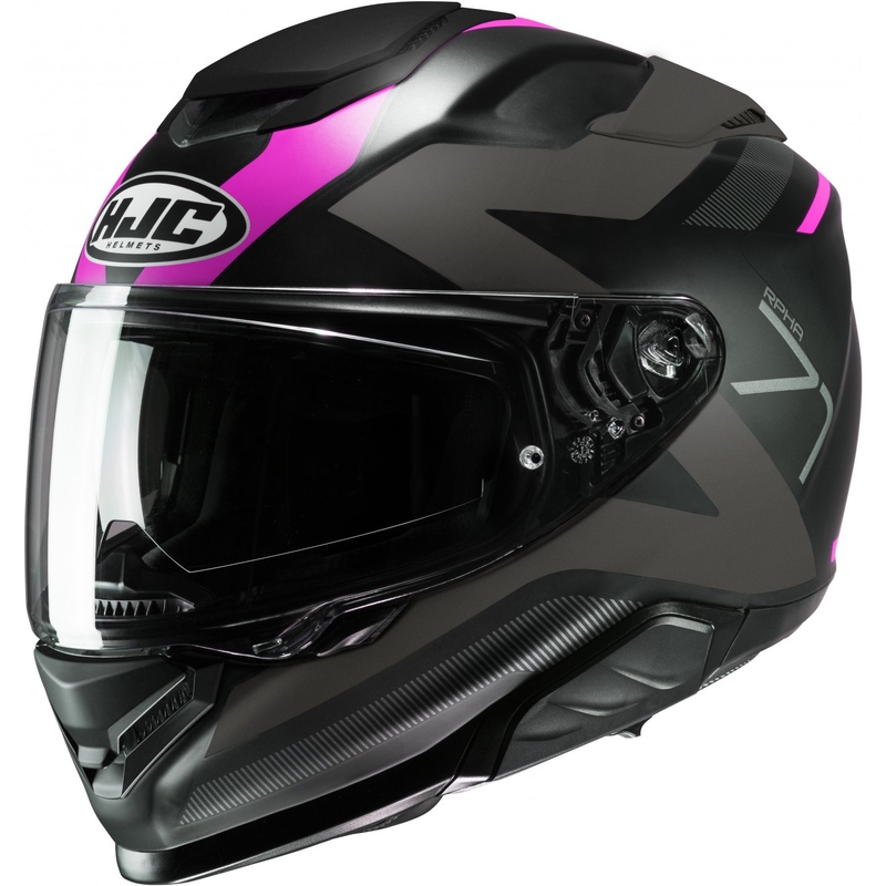 Casco integral de moto HJC RPHA 71 Pinna MC8SF negro-gris-rosa