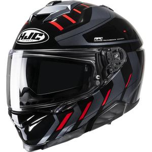 Casco integral de moto HJC i71 Simo MC1 negro-gris-rojo