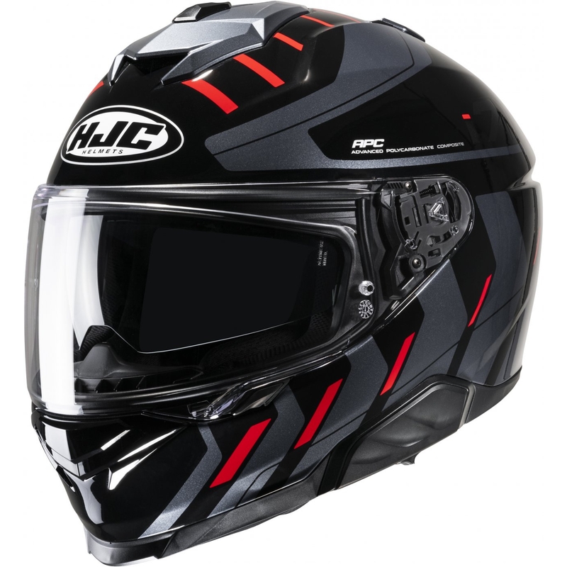 Casco integral de moto HJC i71 Simo MC1 negro-gris-rojo