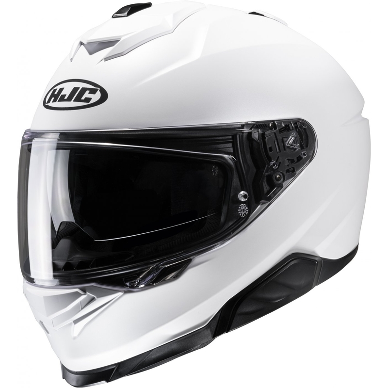 Casco de moto integral HJC i71 Solid Semi Flat blanco perla