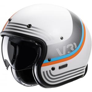 Casco de moto abierto HJC V31 Byron MC27 naranja-azul-gris-blanco