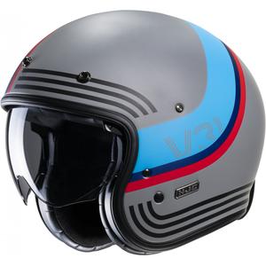 Casco de moto abierto HJC V31 Byron MC21SF rojo-azul-negro-gris