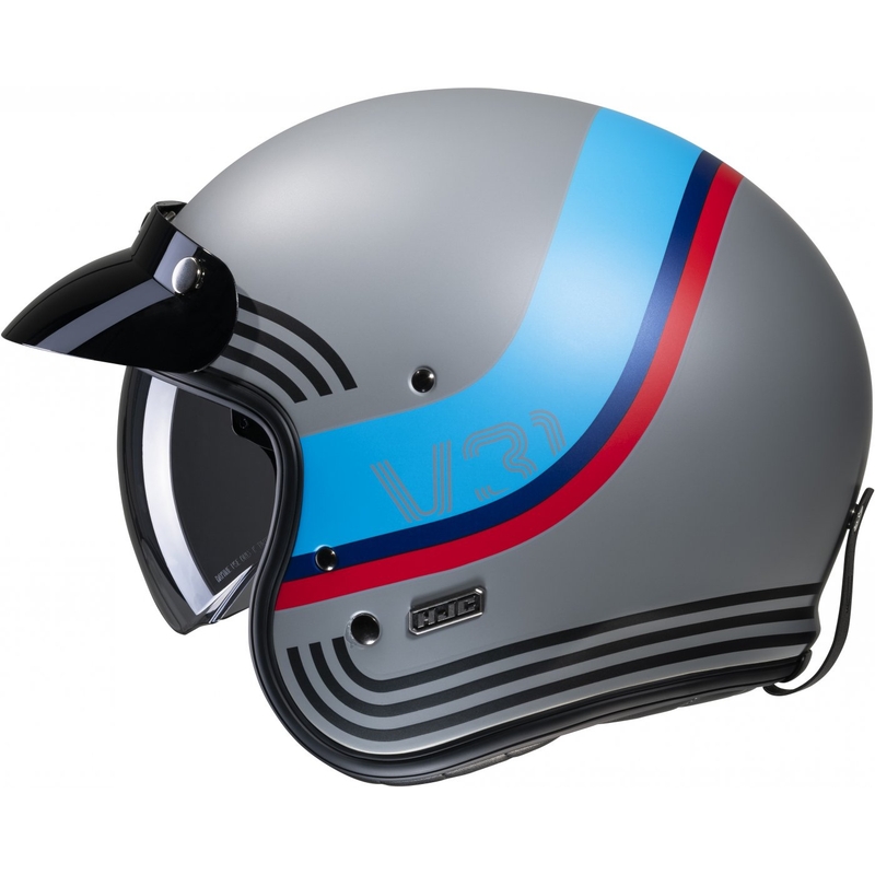 Casco de moto abierto HJC V31 Byron MC21SF rojo-azul-negro-gris