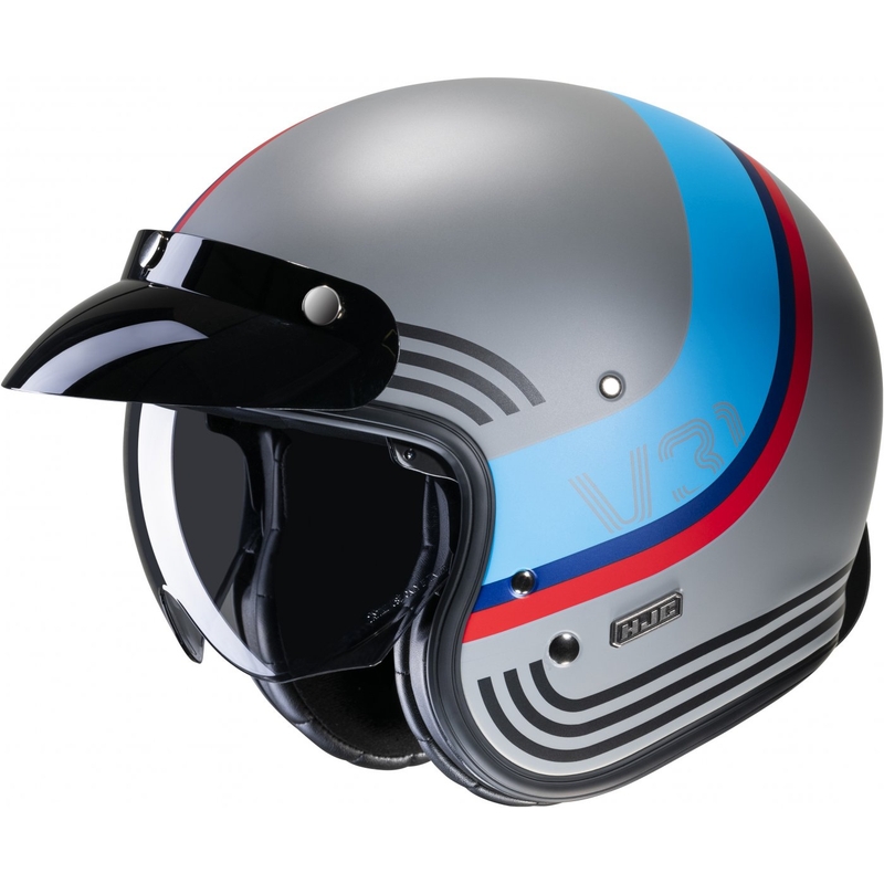 Casco de moto abierto HJC V31 Byron MC21SF rojo-azul-negro-gris