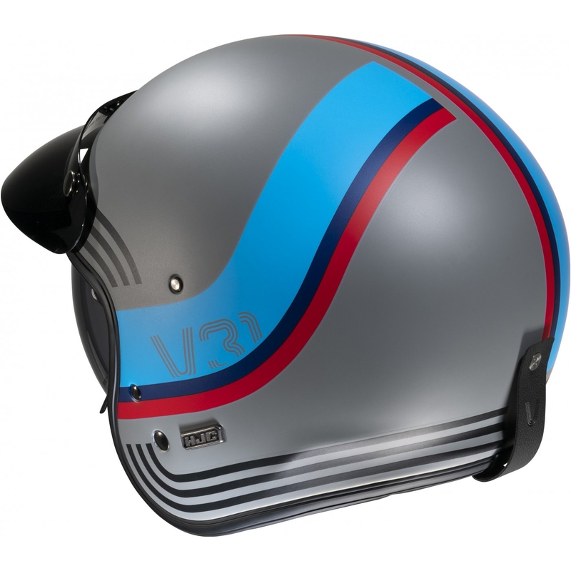Casco de moto abierto HJC V31 Byron MC21SF rojo-azul-negro-gris