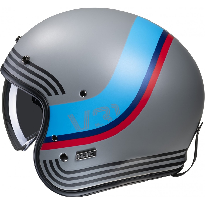 Casco de moto abierto HJC V31 Byron MC21SF rojo-azul-negro-gris
