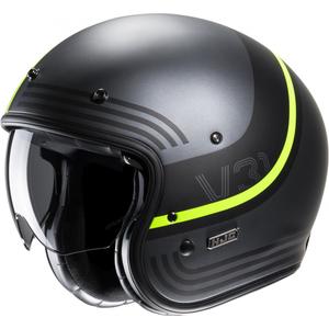 Casco de moto abierto HJC V31 Byron MC3HSF negro-gris-amarillo fluo