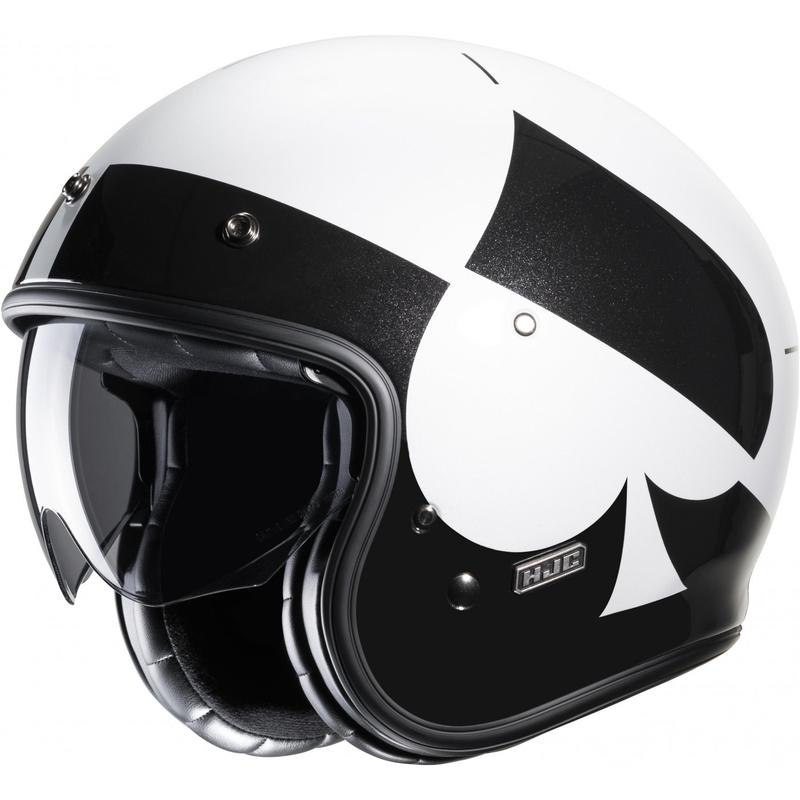 Casco de moto abierto HJC V31 Kuz MC5 blanco y negro liquidación