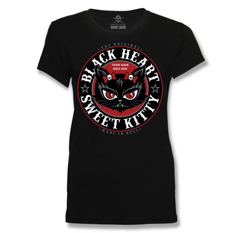 Camiseta de mujer Black Heart Kitty liquidación
