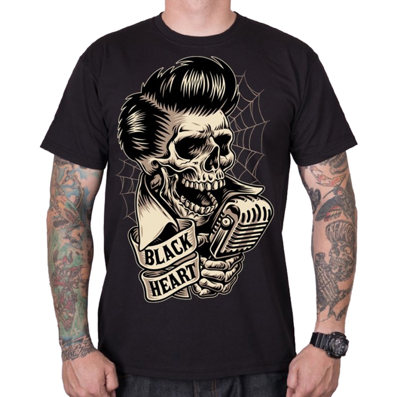 Camisa negra Heart Rockabilly