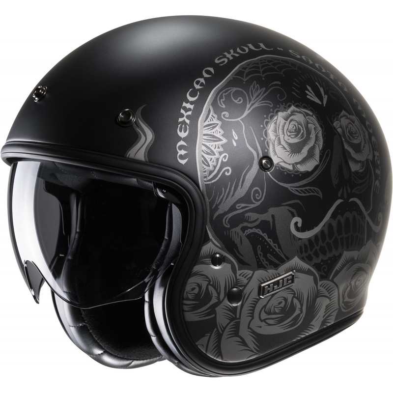 Casco de moto abierto HJC V31 Desto MC5SF plata-negro