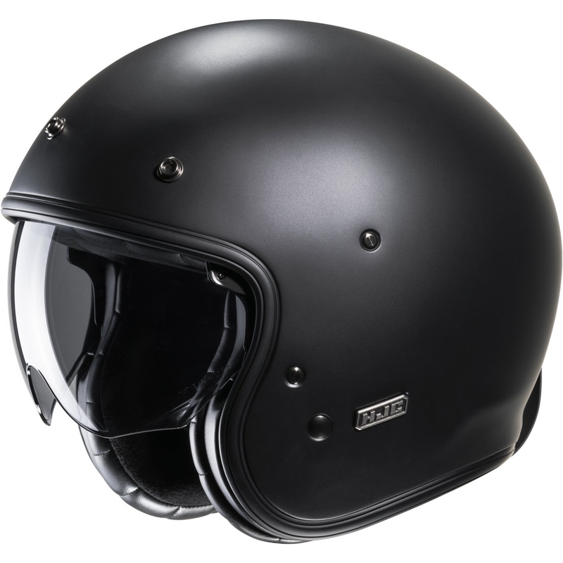 Casco de moto semiplano negro abierto HJC V31 Solid