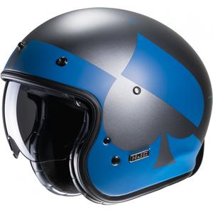 Casco de moto abierto HJC V31 Kuz MC2SF gris-azul liquidación