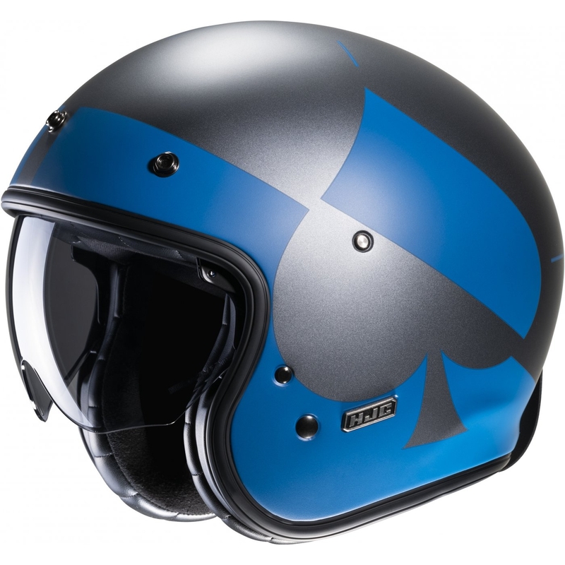 Casco de moto abierto HJC V31 Kuz MC2SF gris-azul liquidación
