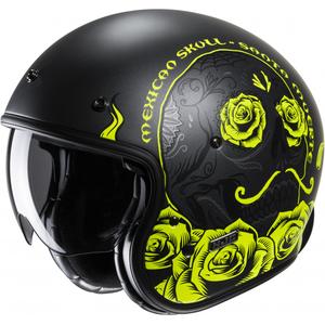 Casco de moto abierto HJC V31 Desto MC3HSF negro-amarillo fluo