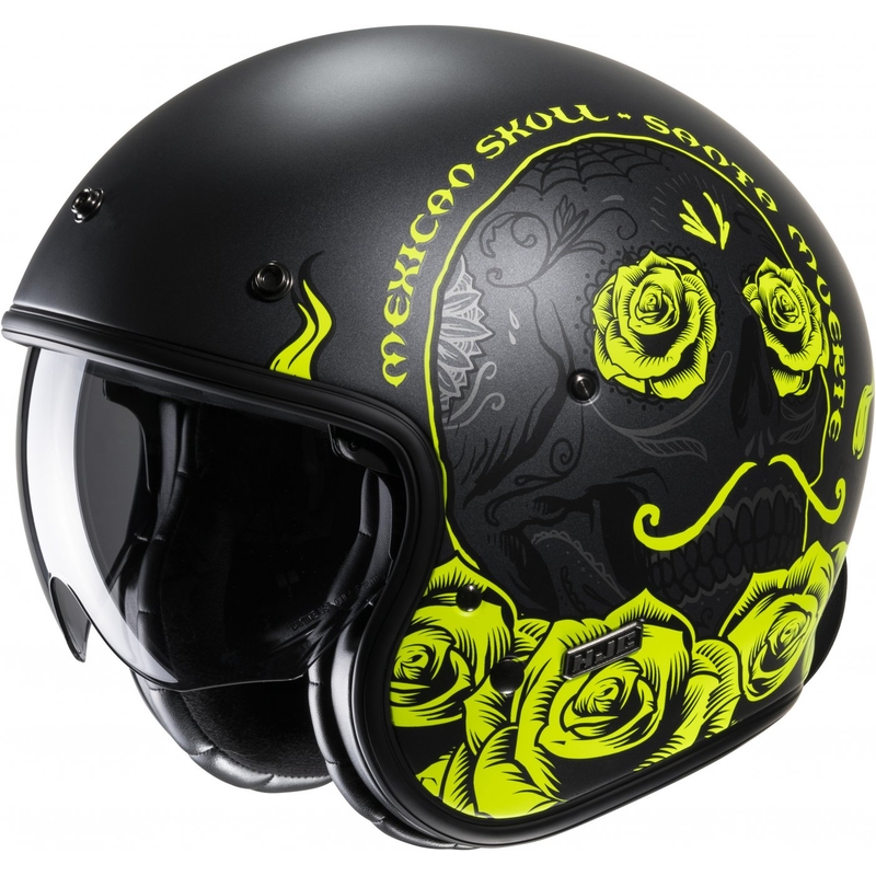 Casco de moto abierto HJC V31 Desto MC3HSF negro-amarillo fluo