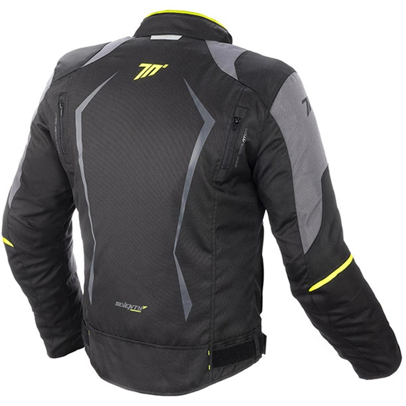 Chaqueta de moto SETENTA GRADOS SD-JR47 negro-gris-amarillo fluo