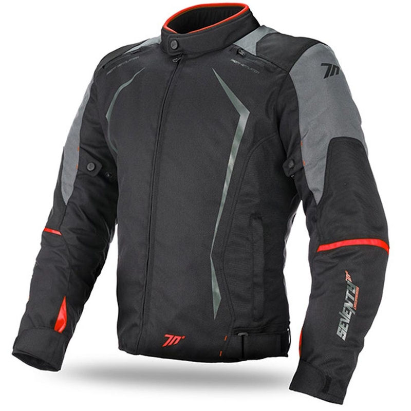 Chaqueta de moto SETENTA GRADOS SD-JR47 negro-gris-rojo