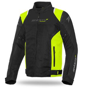 Chaqueta de moto SETENTA GRADOS SD-JR48 negro-amarillo fluo