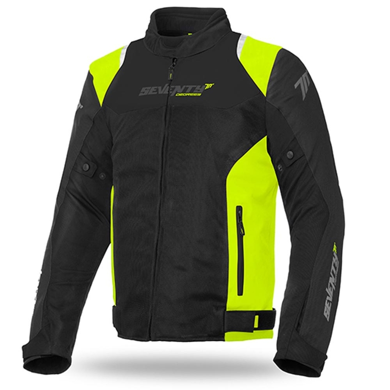 Chaqueta de moto SETENTA GRADOS SD-JR48 negro-amarillo fluo