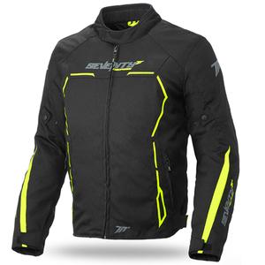 Chaqueta de moto SEVENTY DEGREES SD-JR65 negro-amarillo fluo