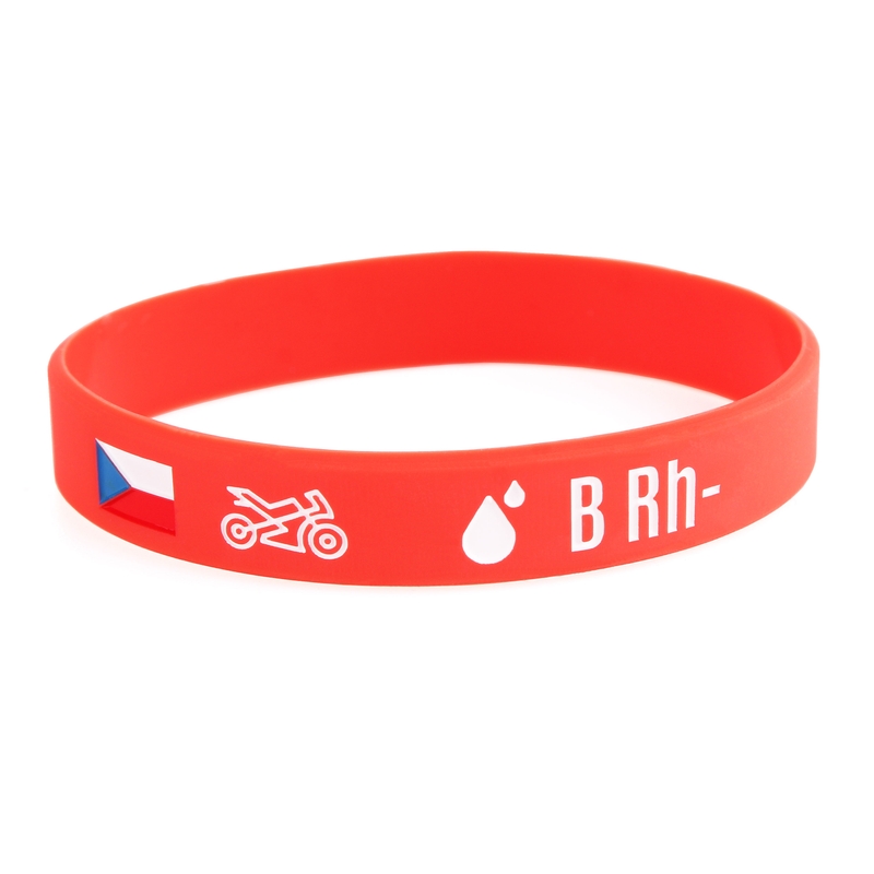 Pulsera de silicona para moto con grupo sanguíneo B RH-