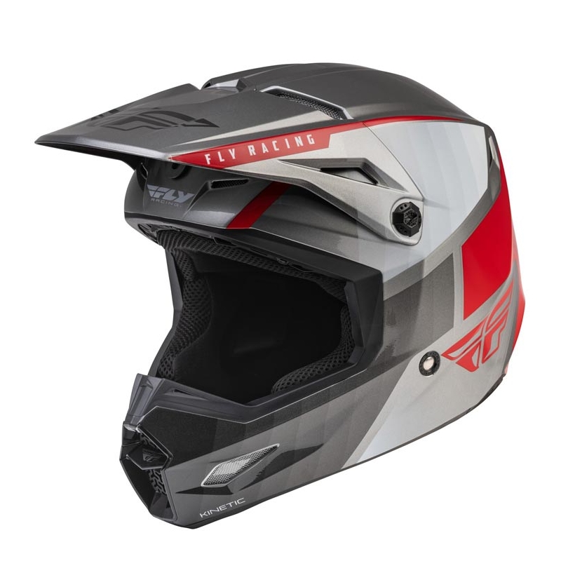 Casco motocross FLY Racing Kinetic Drift gris-rojo