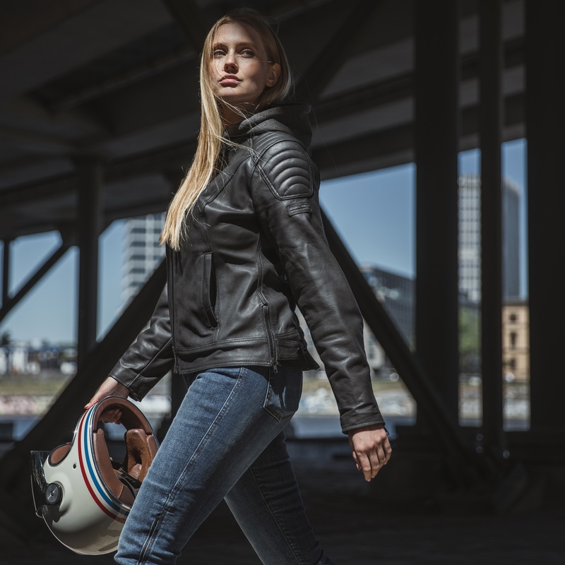 Chaqueta de moto para mujer Rebelhorn Impala Negra