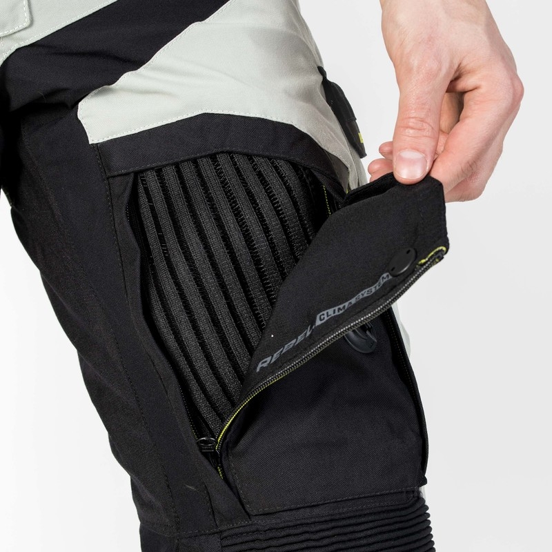 Pantalones de moto Rebelhorn Patrol Gris-Negro-Amarillo Flúo liquidación