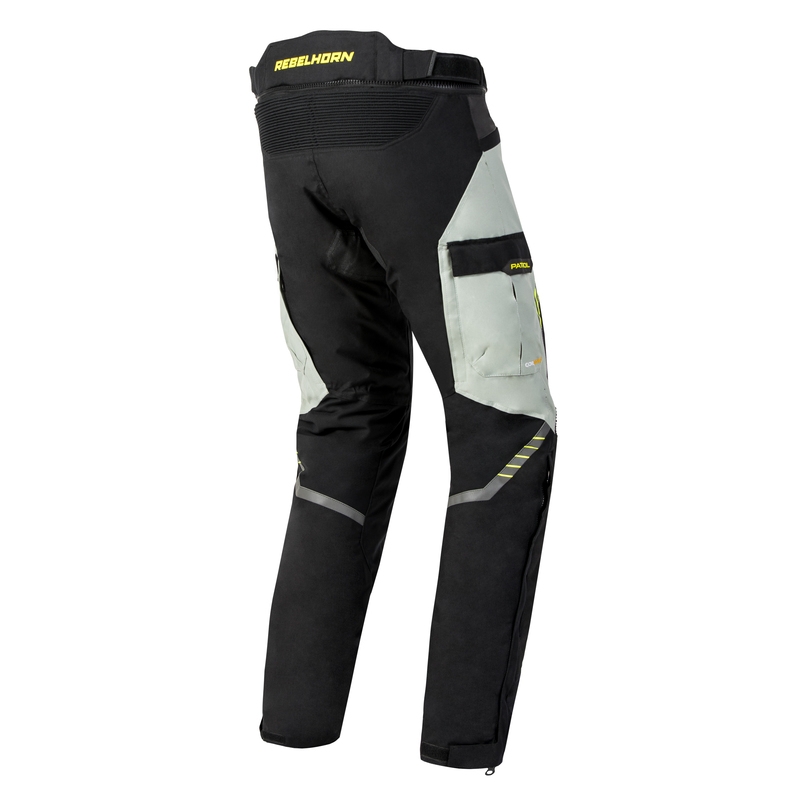 Pantalones de moto Rebelhorn Patrol Gris-Negro-Amarillo Flúo liquidación