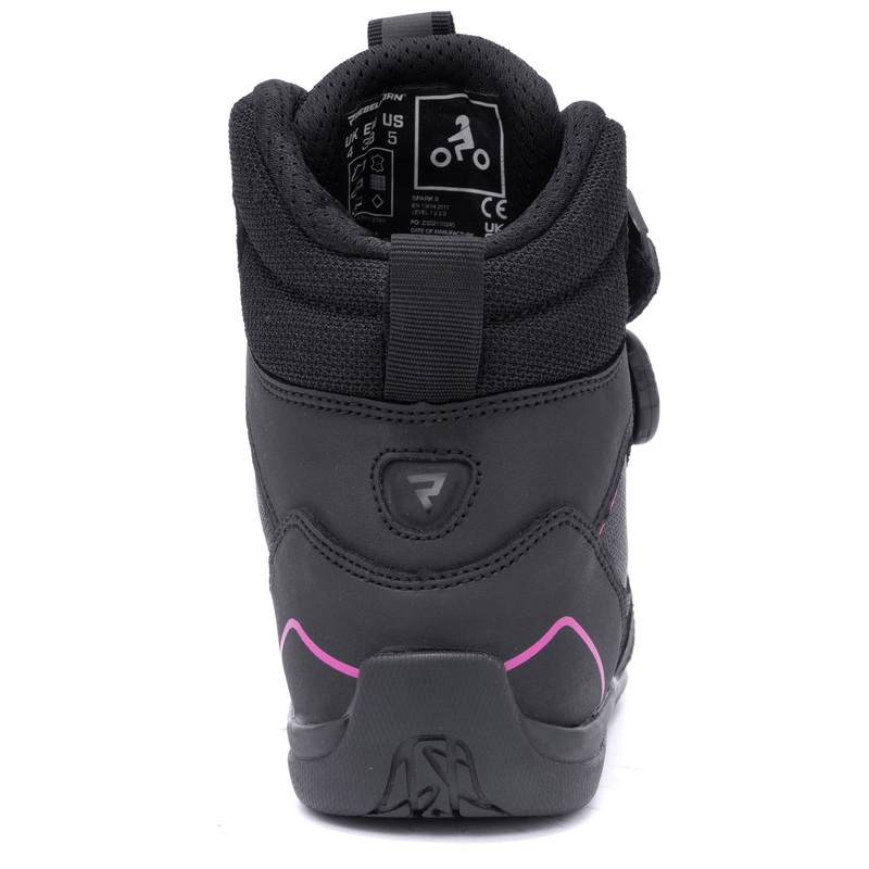 Botas de moto para mujer Rebelhorn Spark II en negro y rosa