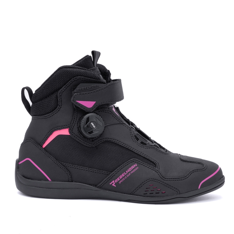 Botas de moto para mujer Rebelhorn Spark II en negro y rosa