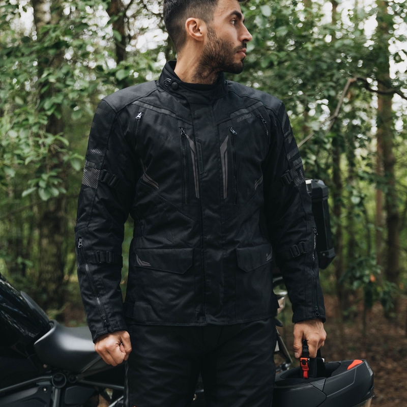 Chaqueta de moto Ozone Tour III negra