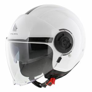 MT Viale SV S casco de moto abierto blanco brillante